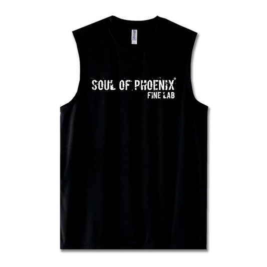 SOUL OF PHOENIX ライトドライノースリーブシャツ ブラック&ホワイト