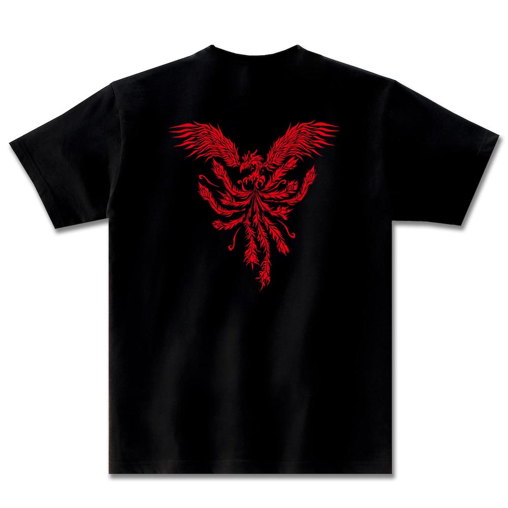 SOUL OF PHOENIX　ベーシックTシャツ　ブラック×レッド