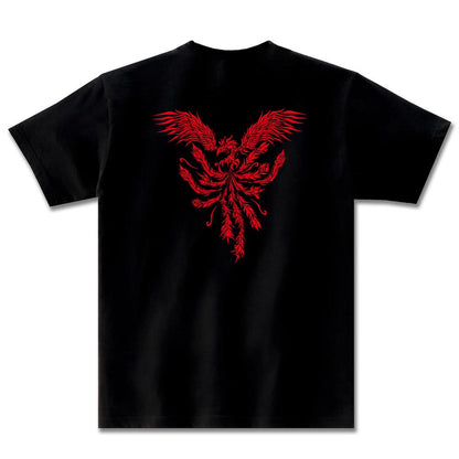 SOUL OF PHOENIX　ベーシックTシャツ　ブラック×レッド