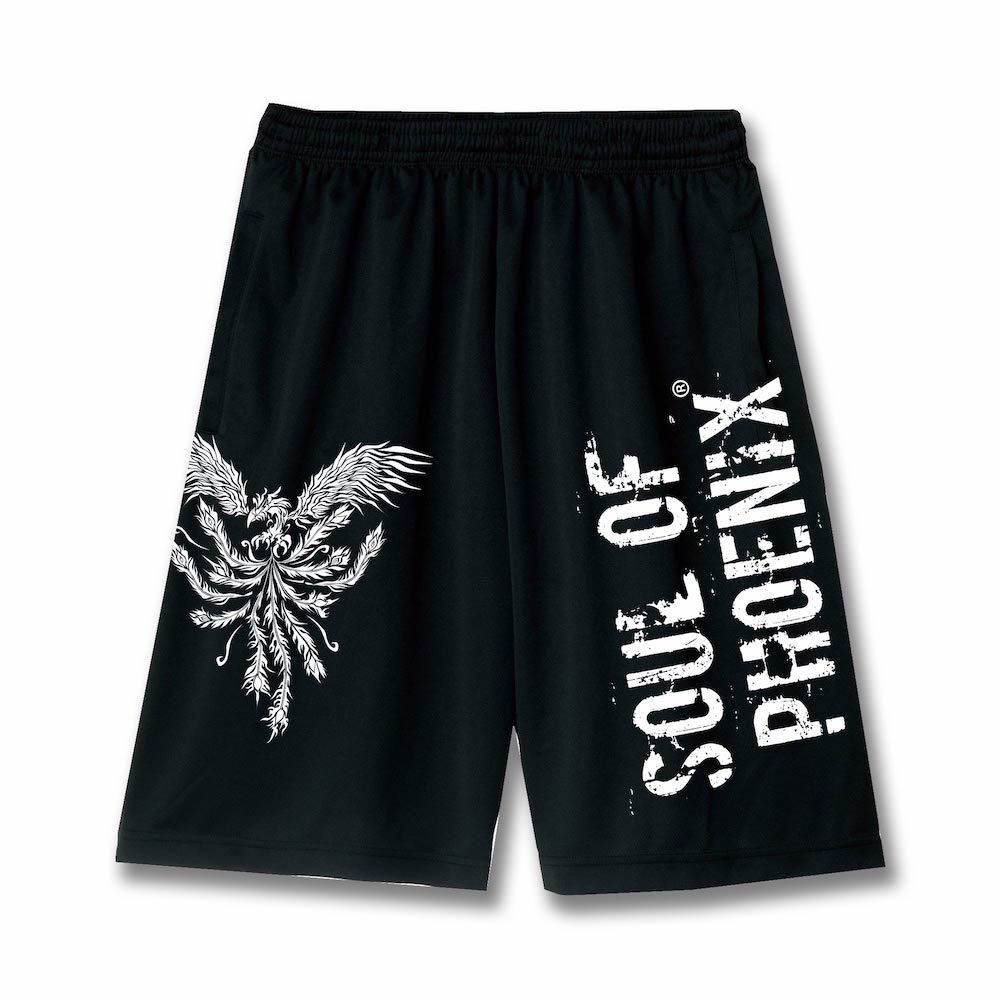 SOUL OF PHOENIX　ライトドライハーフパンツ　ブラック＆ホワイト