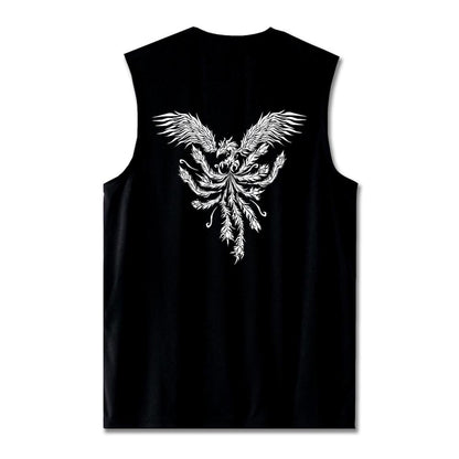 SOUL OF PHOENIX　ライトドライノースリーブシャツ　ブラック＆ホワイト