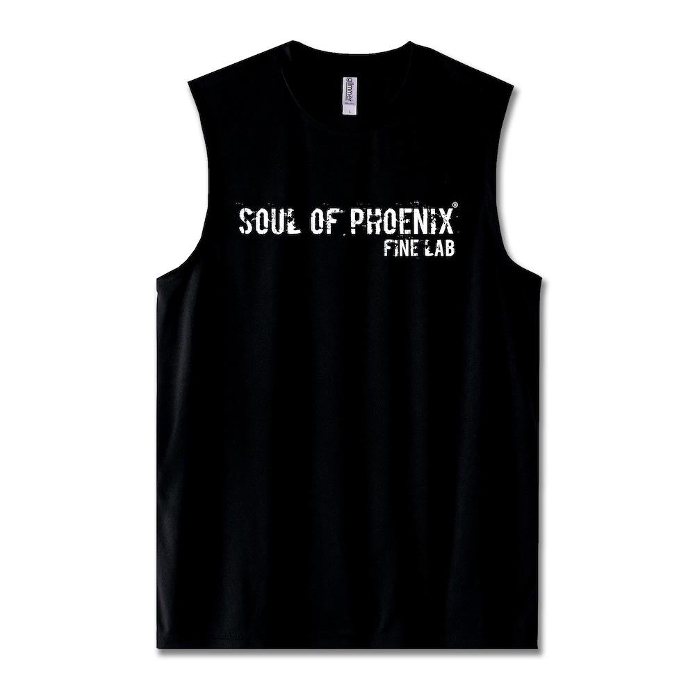 SOUL OF PHOENIX　ライトドライノースリーブシャツ　ブラック＆ホワイト