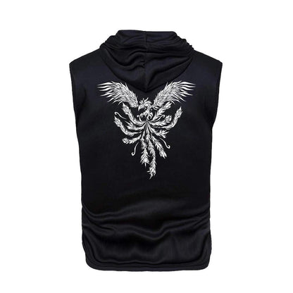 SOUL OF PHOENIX　ノースリーブパーカー　ブラック＆ホワイト